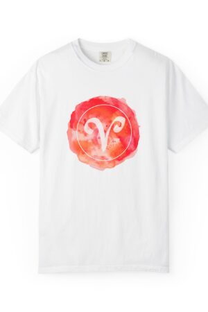 Aries Zodiac Astrology-Inspired Unisex Garment-Dyed T-Shirt
