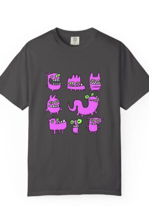 Pink Playful Monsters T-Shirt - Unisex, Funny Graphic Tee